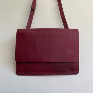 By Malene Birger Crossbody Bag purse red leather envelope medium solid designer